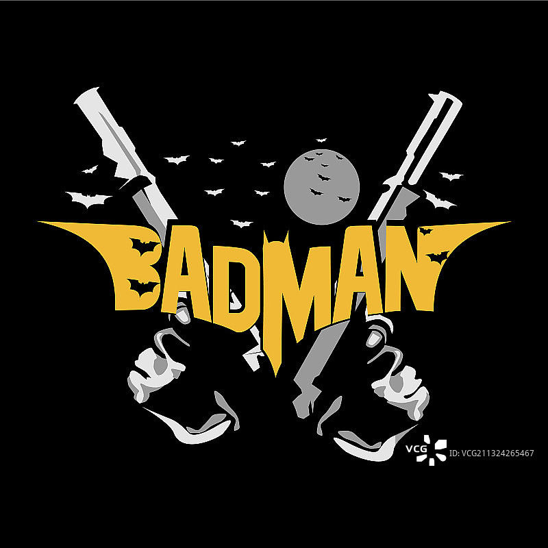 badman - 蝙蝠侠恶搞T恤设计图片素材