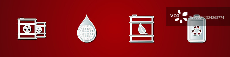 桶中放射性废物地球组合图片素材