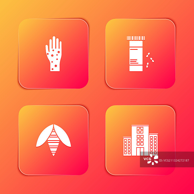 手部湿疹或牛皮癣与药瓶图片素材