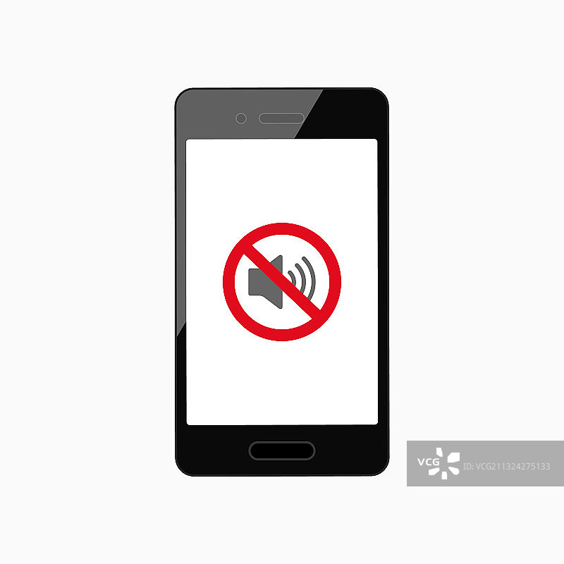 逼真智能手机上的声音关闭图标图片素材
