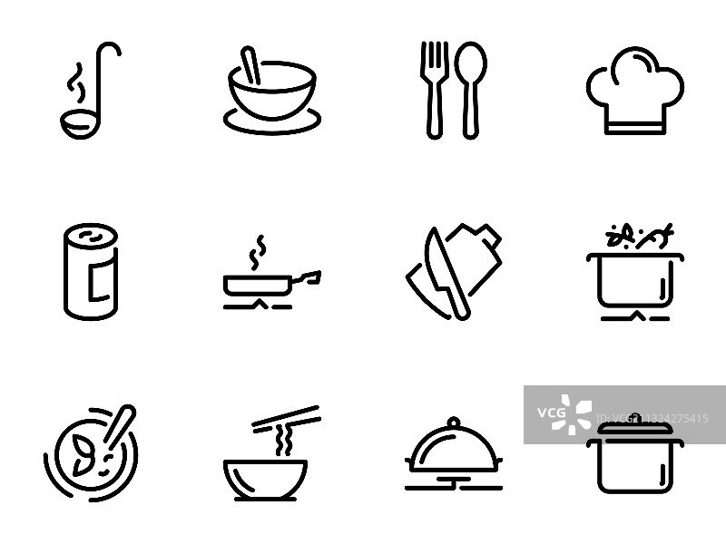 美味佳肴烹饪主题图标合集图片素材