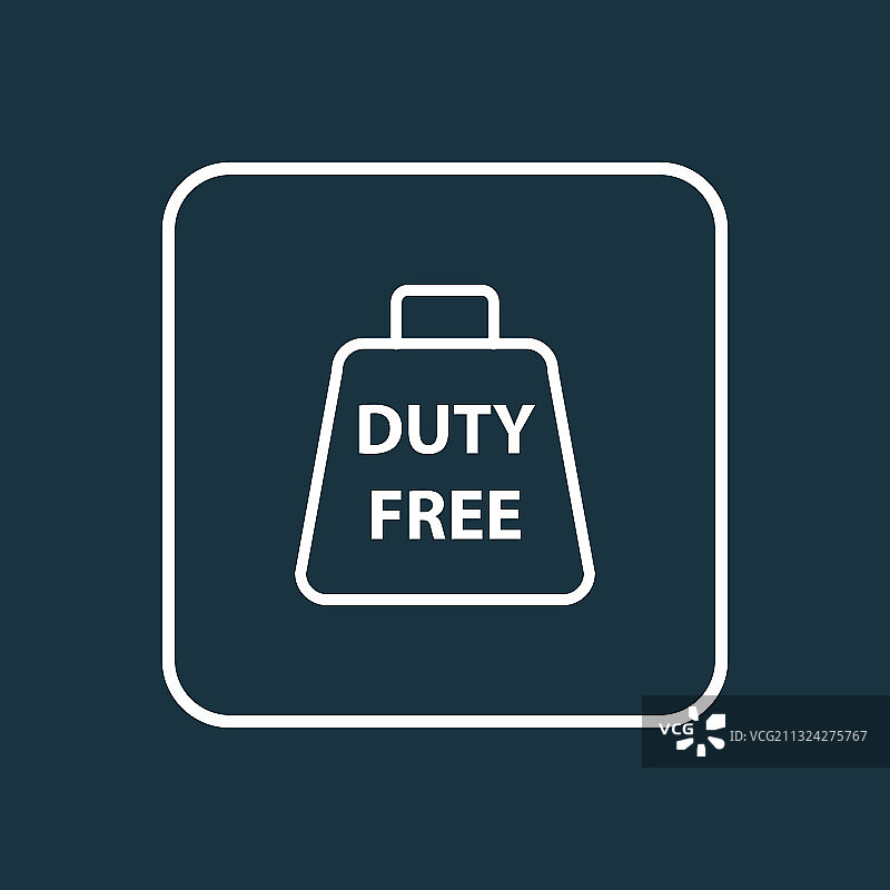 免税区图标线条符号图片素材
