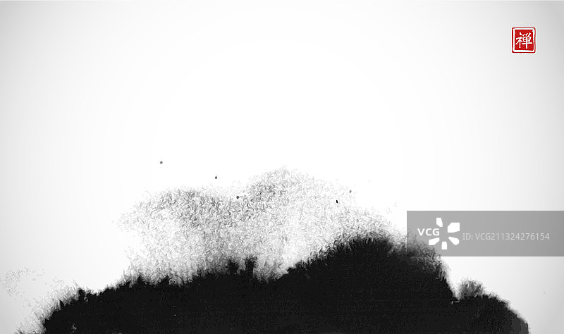 东亚风格抽象水墨画图片素材