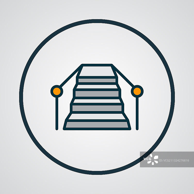 彩色线条楼梯图标，优质图片素材
