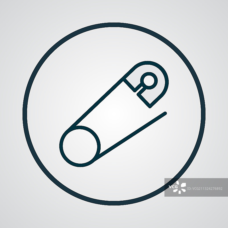 安全别针彩色线条图标 高级图片素材