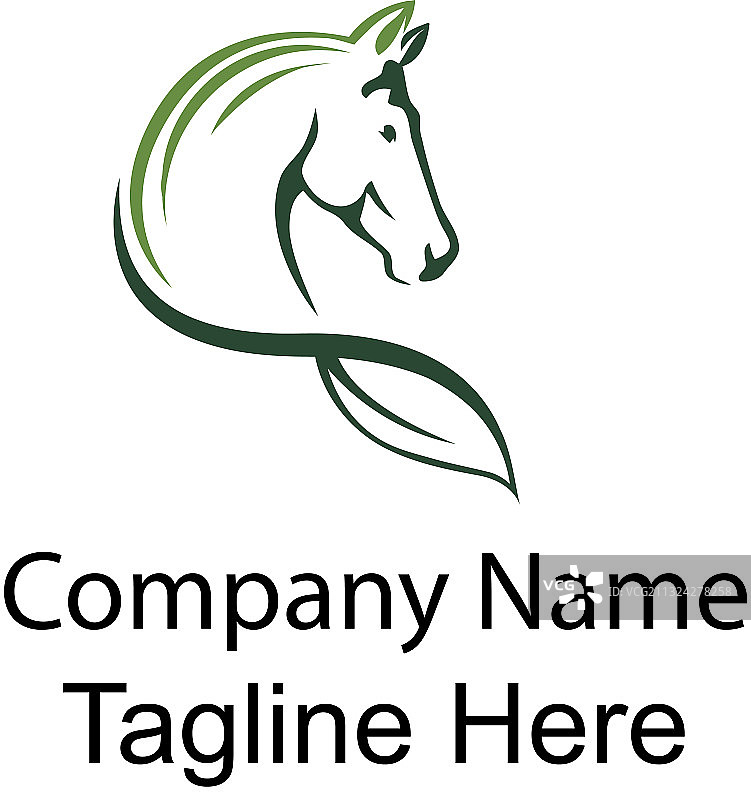 带有树叶标志设计的马图片素材