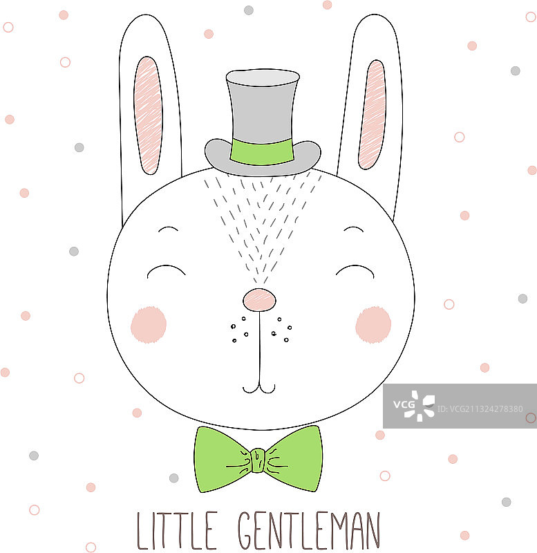 可爱的兔子男孩肖像图片素材