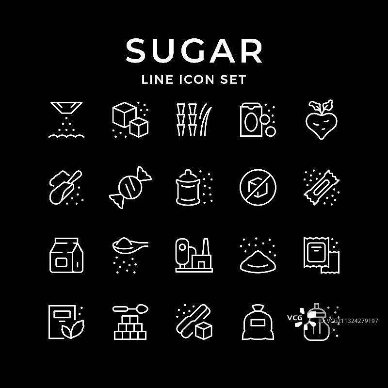 糖线性图标集图片素材