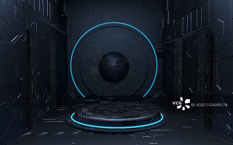 3D创意科技几何背景图图片素材