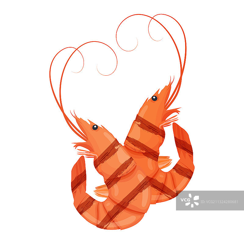 美味新鲜的烤虾图片素材