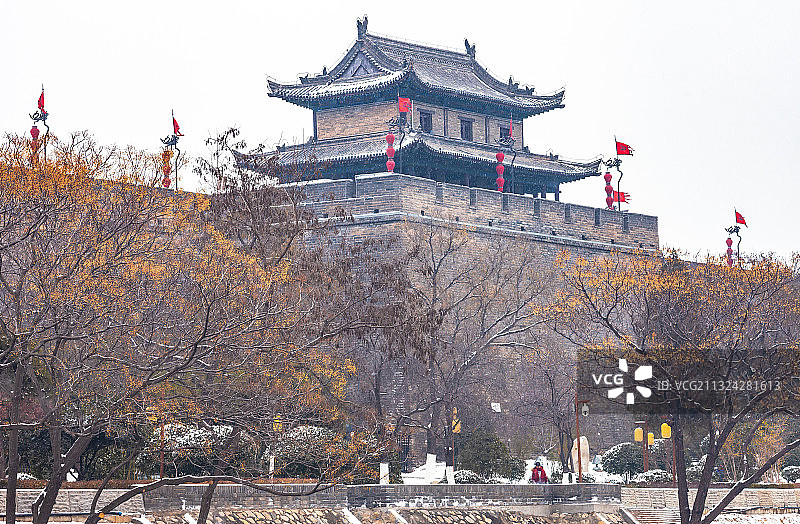 冬日西安城墙图片素材