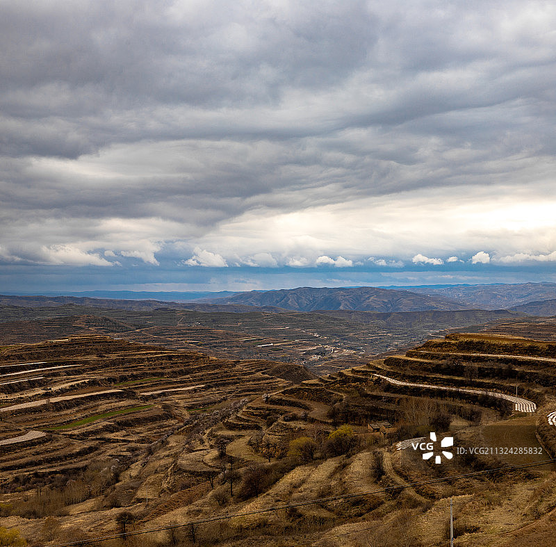 黄土高原上风起云涌奇观奇景震惊震撼图片素材