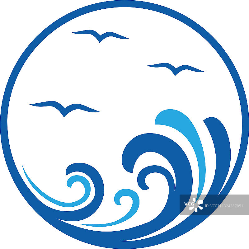 海浪图标设计模板图片素材
