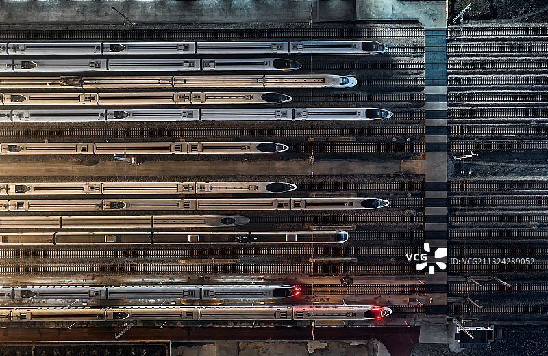 航拍南京南站高铁图片素材