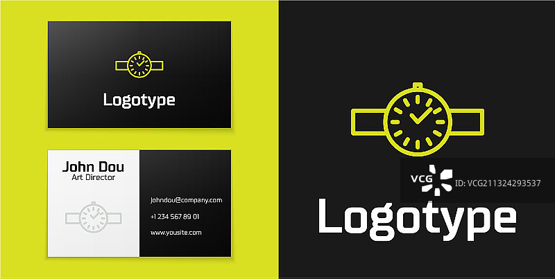 腕表线条标志，黑色背景图片素材