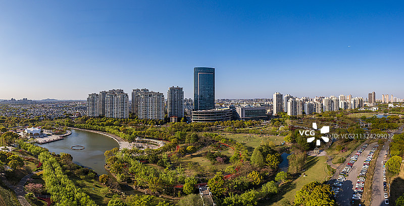 航拍松江新城图片素材