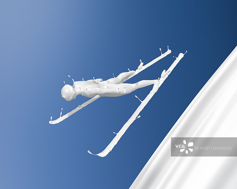 牛奶人物形态跳台滑雪图片素材