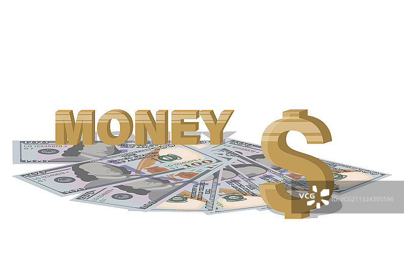 美元美金符号一百图片素材