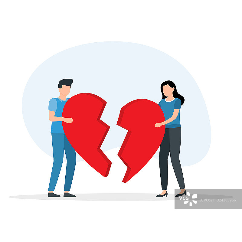 悲伤的男人和女人试图组装零件图片素材