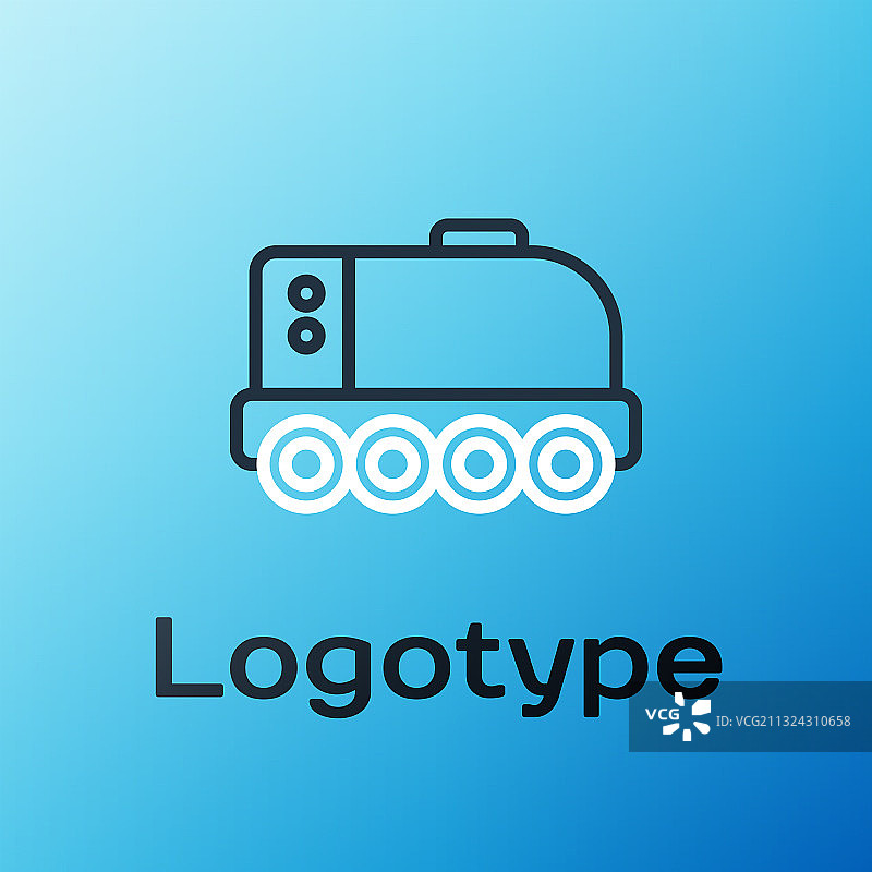 蓝色背景火星探测车线条图标图片素材