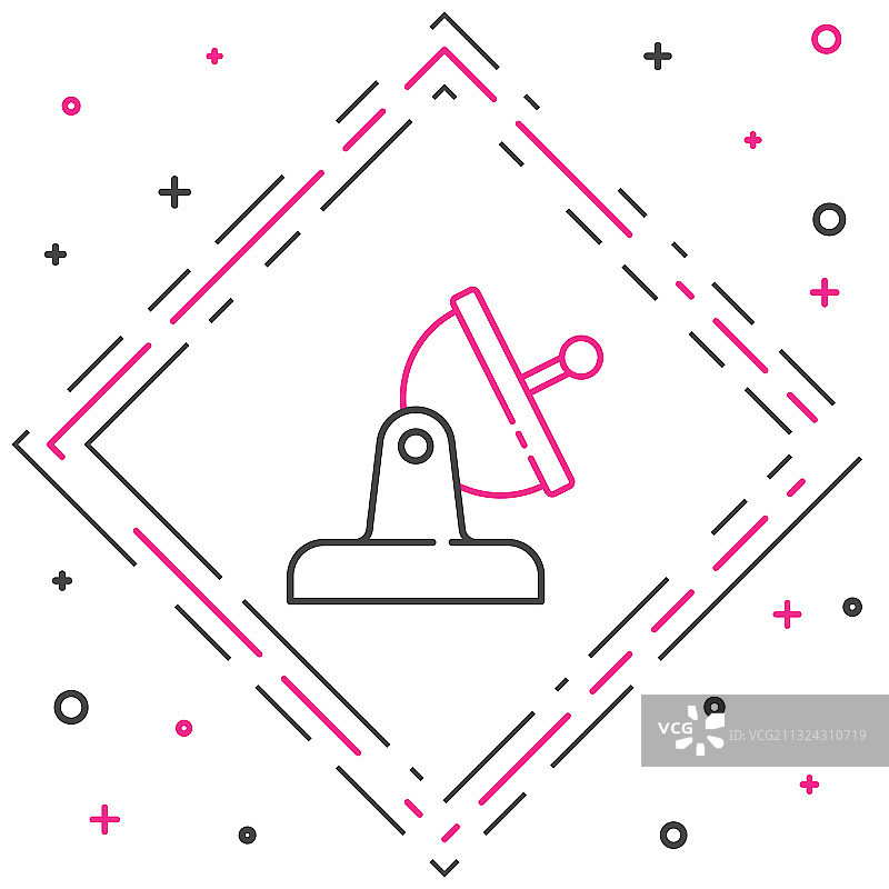 白色背景上的线型卫星天线图标图片素材