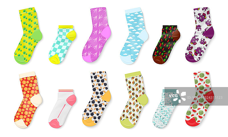 彩色袜子模型图片素材