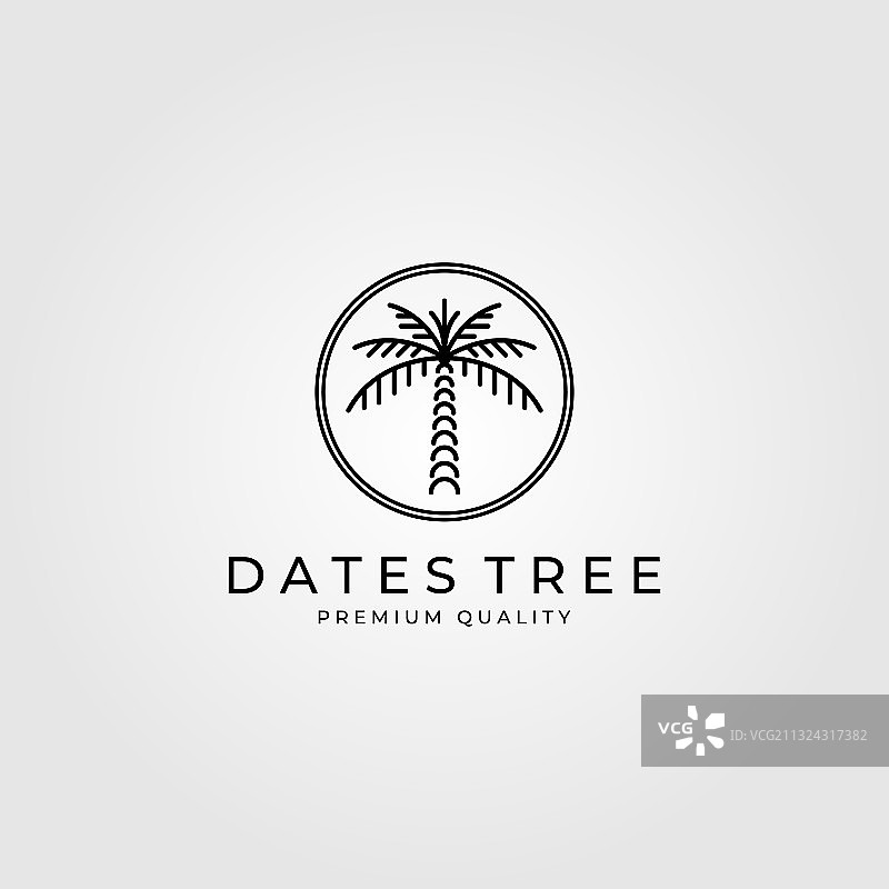 极简椰枣树logo线条艺术设计图片素材