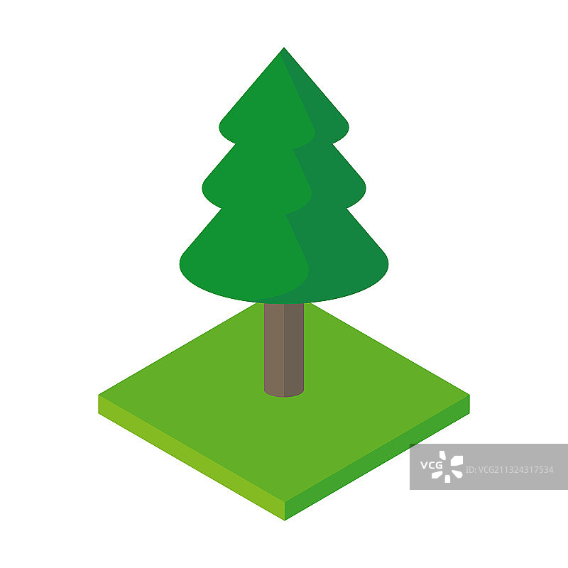 2.5D树木图标图片素材