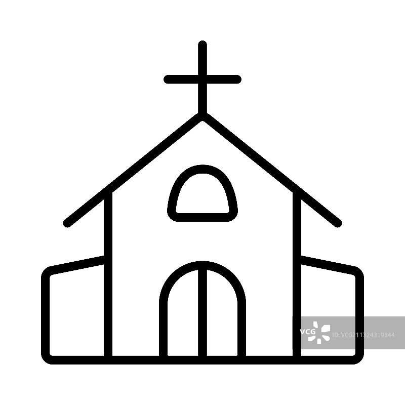 白色背景上的教堂图标图片素材