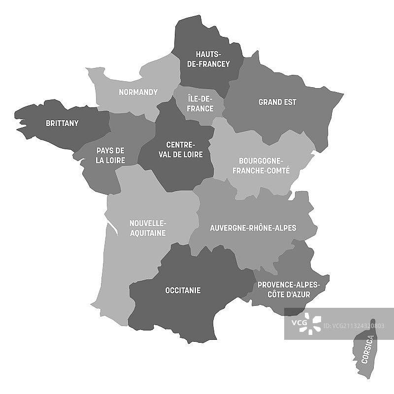 法国大区地图图片素材
