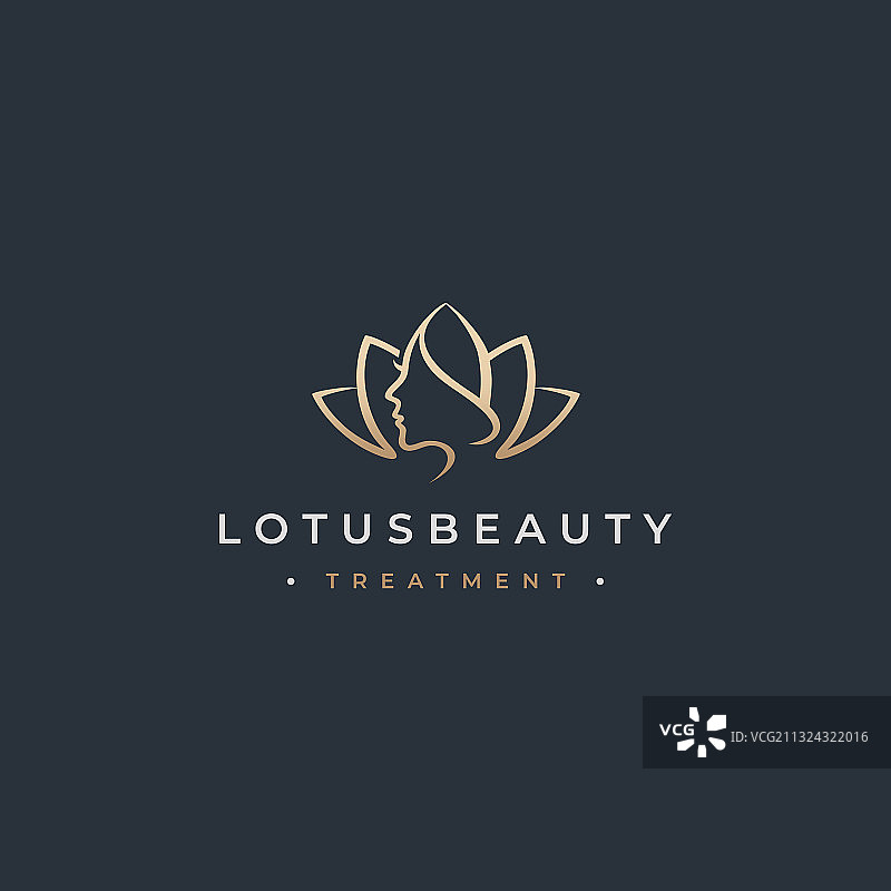 金色莲花美妆logo设计图片素材
