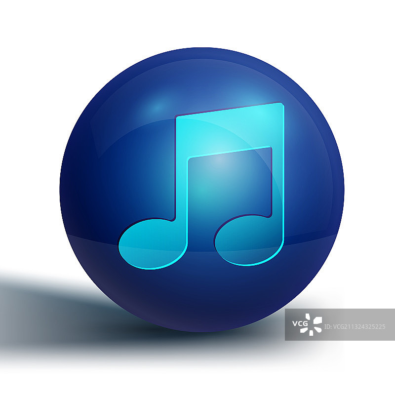 白色背景上的蓝色音符图标图片素材