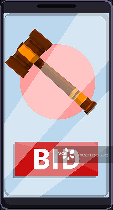 智能手机拍卖竞标卡通风格图标图片素材