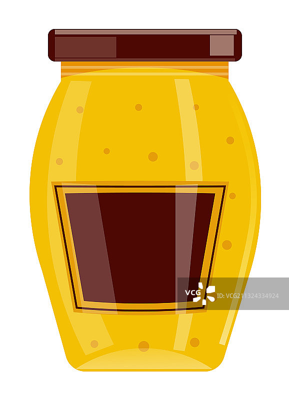 白色背景下的玻璃瓶装芥末酱图片素材