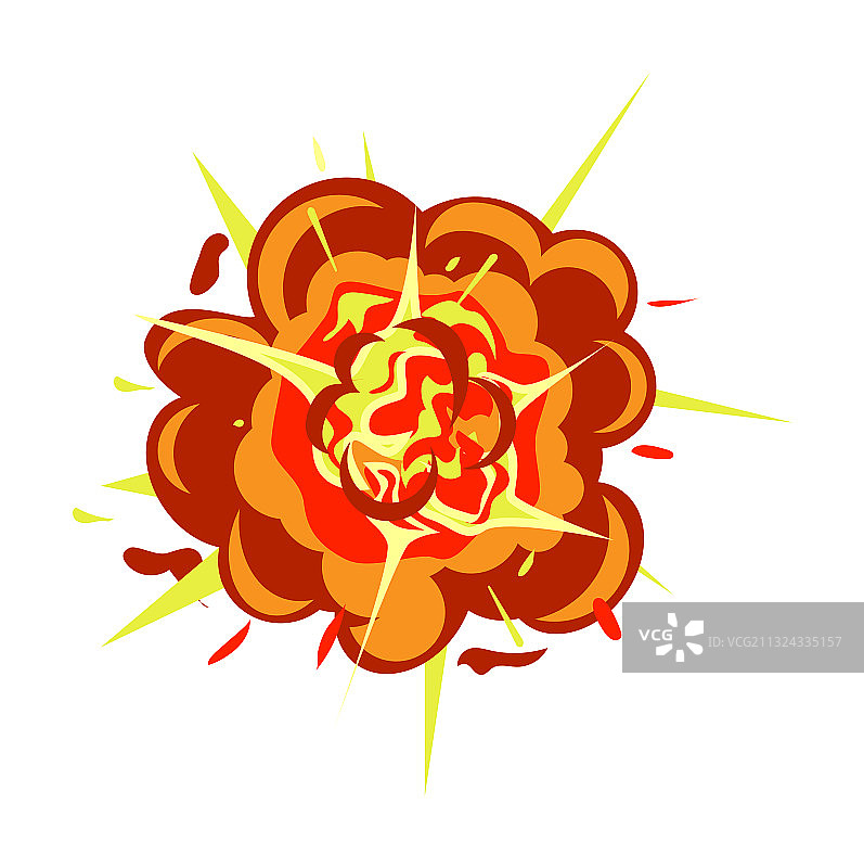 白色背景上的火焰爆炸图片素材