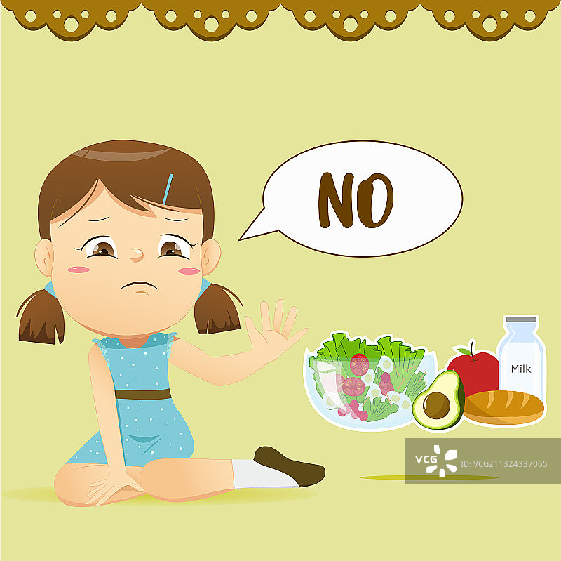 女孩拒绝不健康的食物图片素材