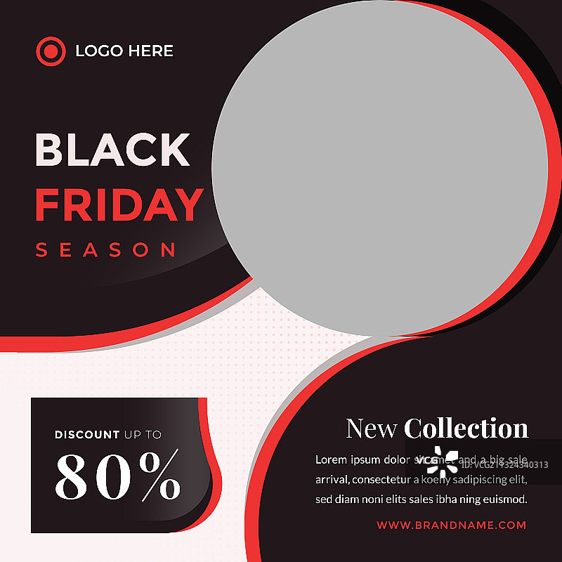 黑色星期五季度促销社交媒体帖子图片素材