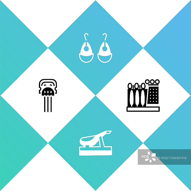 西班牙发梳、火腿耳环和达利套装图片素材