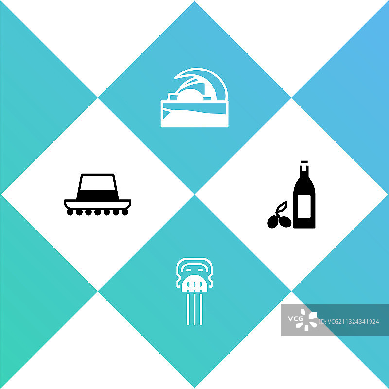 西班牙帽子特内里费音乐厅套装图片素材