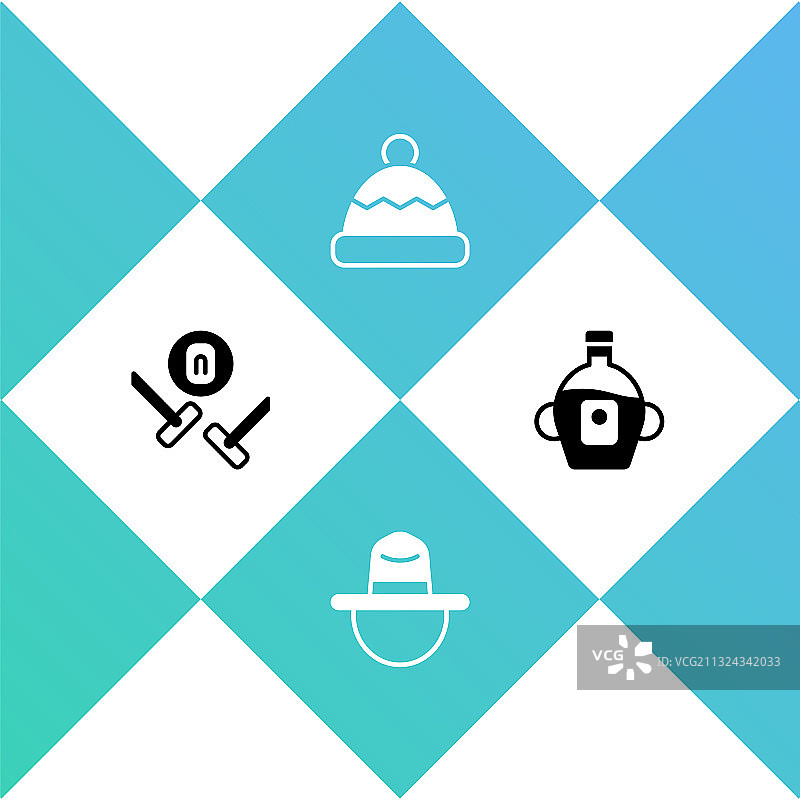 冰壶运动与加拿大游骑兵帽图片素材