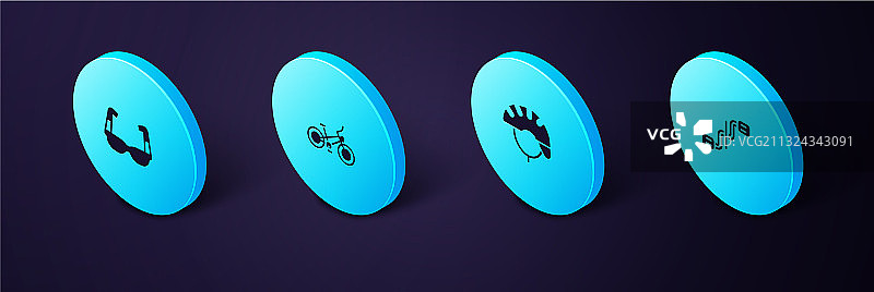 2.5D自行车脚踏、头盔和运动装备图片素材