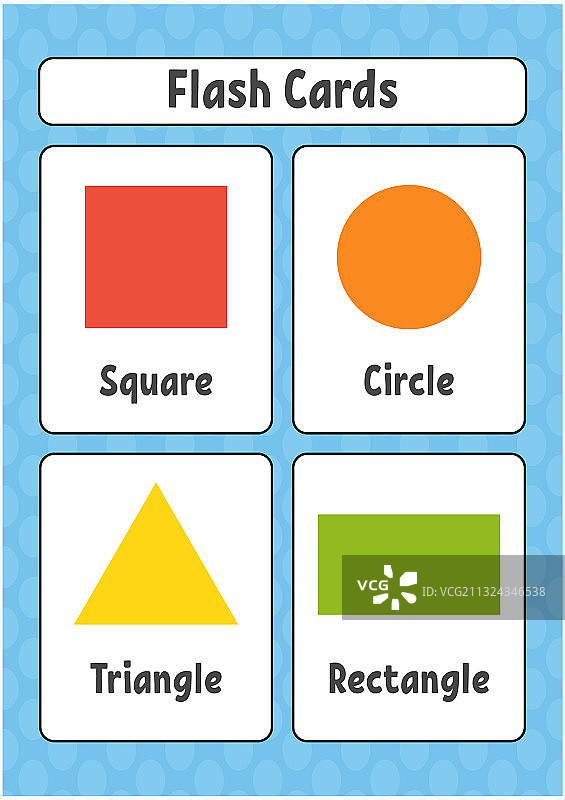 学习形状教育闪卡图片素材