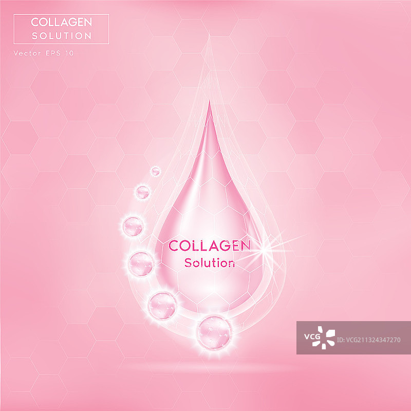 粉色胶原蛋白精华液滴图片素材