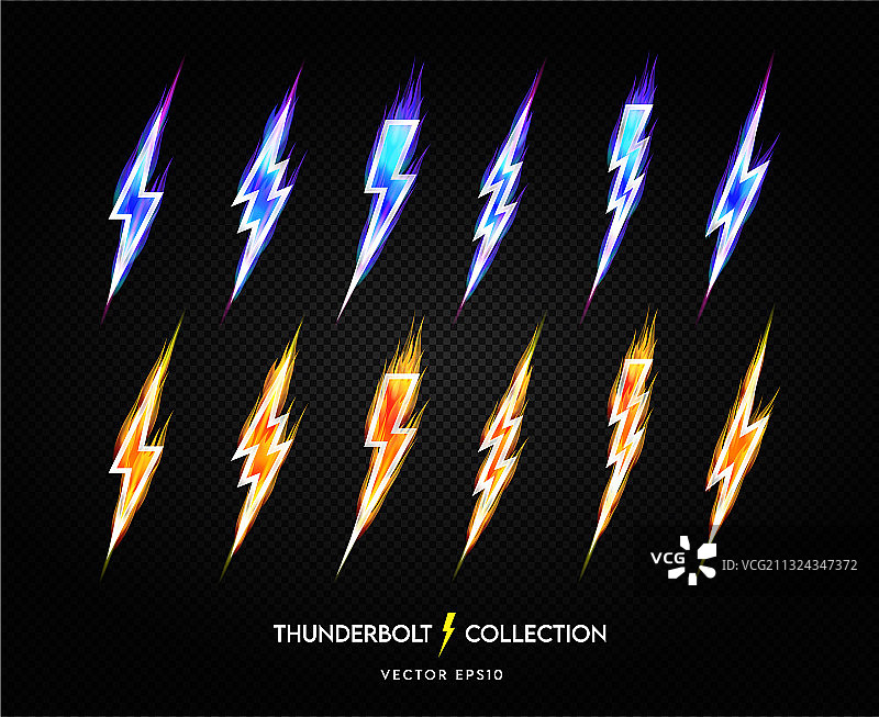 闪电图标合集图片素材