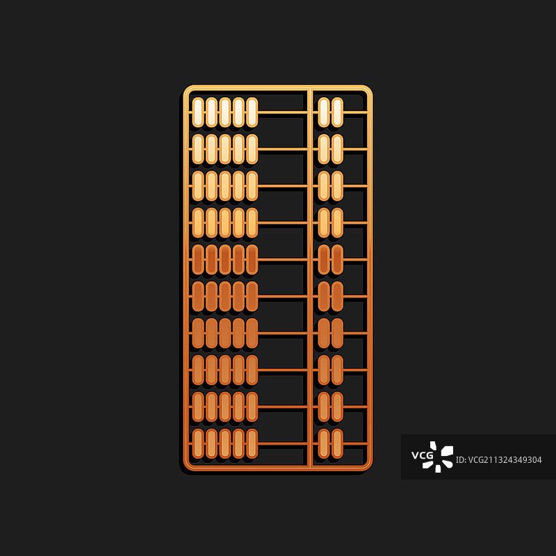 金色算盘图标（黑色背景）图片素材