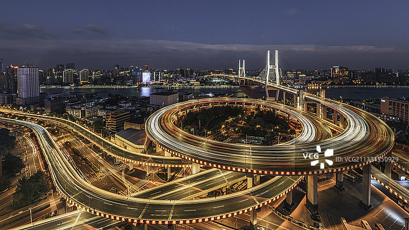 南浦大桥灯光秀-上海图片素材