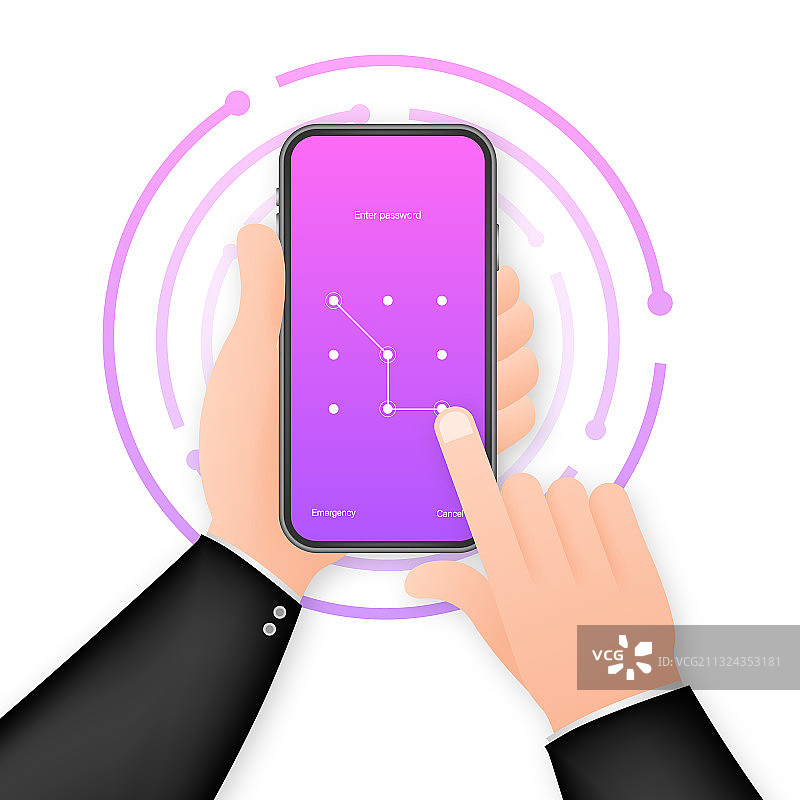 屏幕锁定身份验证密码智能手机图片素材