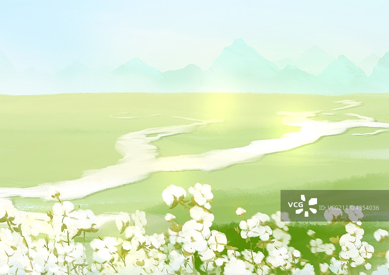 新疆草原绿洲素材图片图片素材