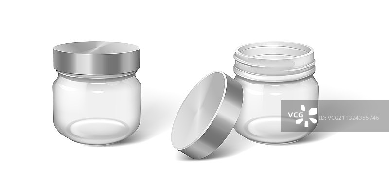 逼真化妆品霜瓶套装图片素材