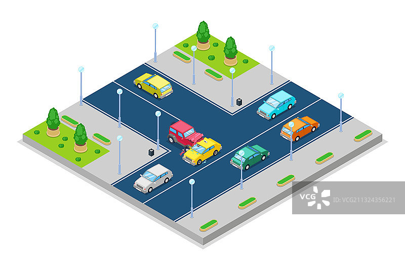 车祸和碰撞2.5D图图片素材